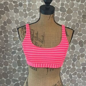 Xhilaration bikini top pink and white strip - size Large